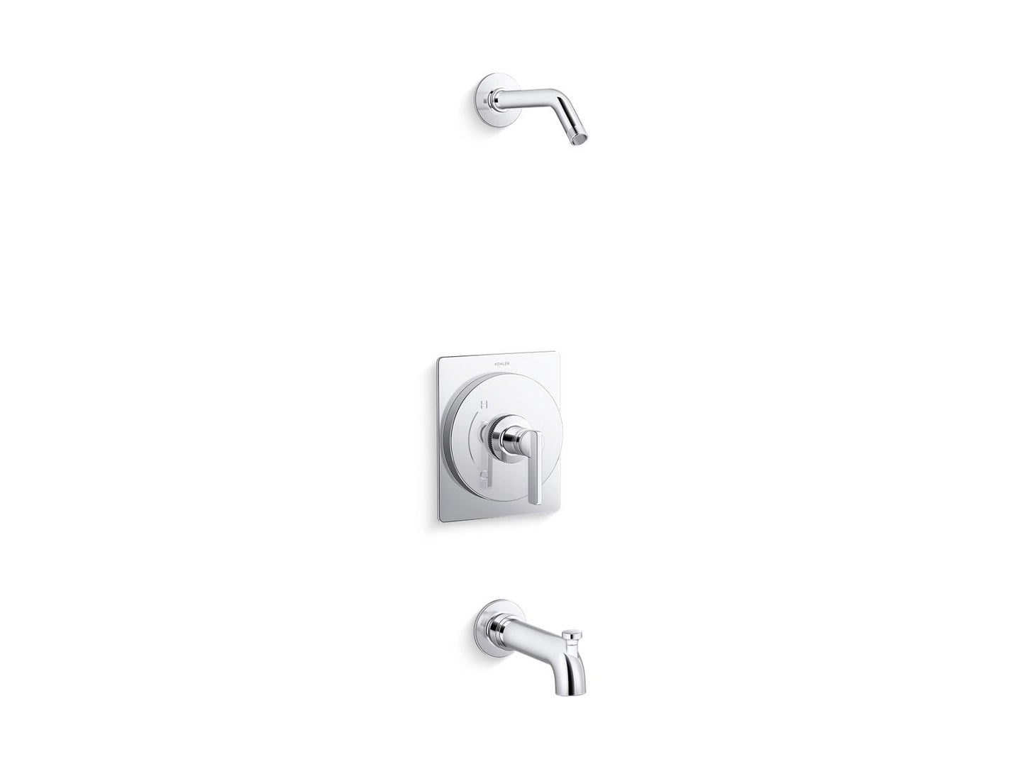 KOHLER K-TLS38265-4 Castia Rite-Temp® Bath and Shower Trim Kit, Without Showerhead, Polished Chrome - 3/4 view of product