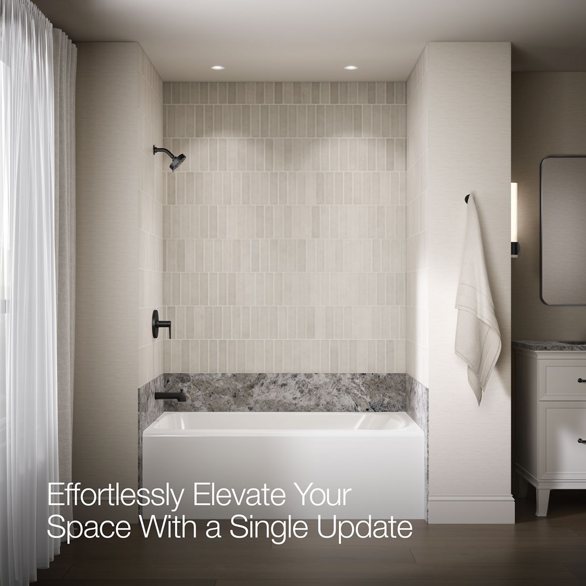 KOHLER K-TLS97074-4 Pitch Rite-Temp bath and shower trim kit, without showerhead