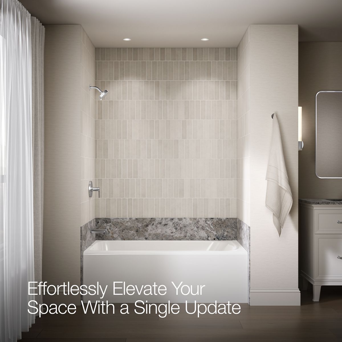 KOHLER K-TLS97074-4 Pitch Rite-Temp bath and shower trim kit, without showerhead