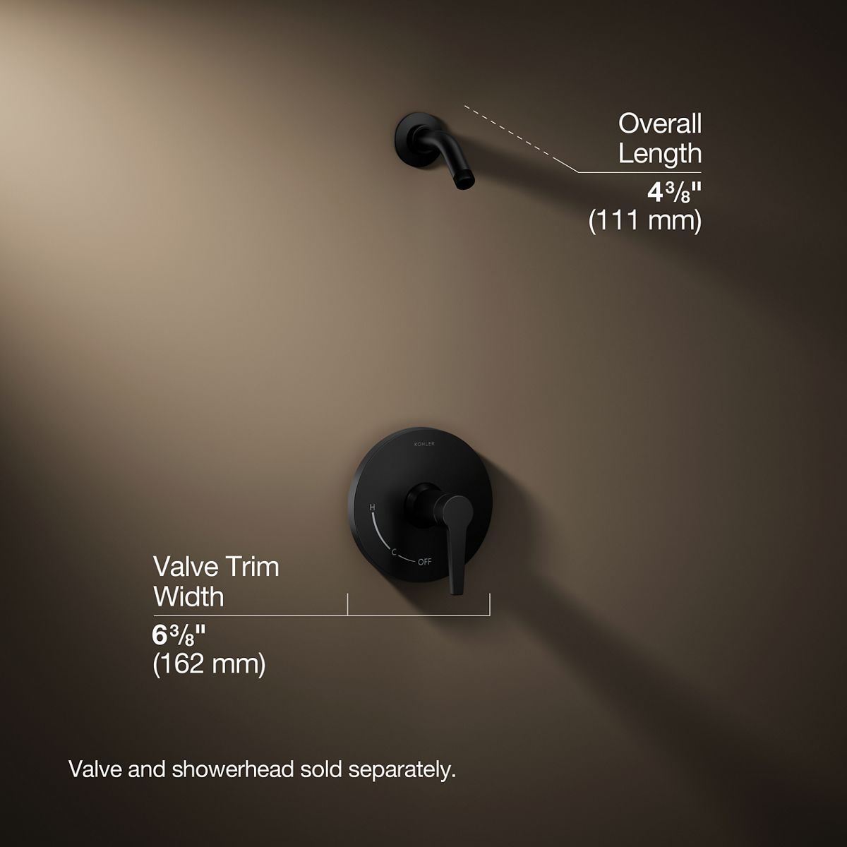 3/4 view of product with dimensions