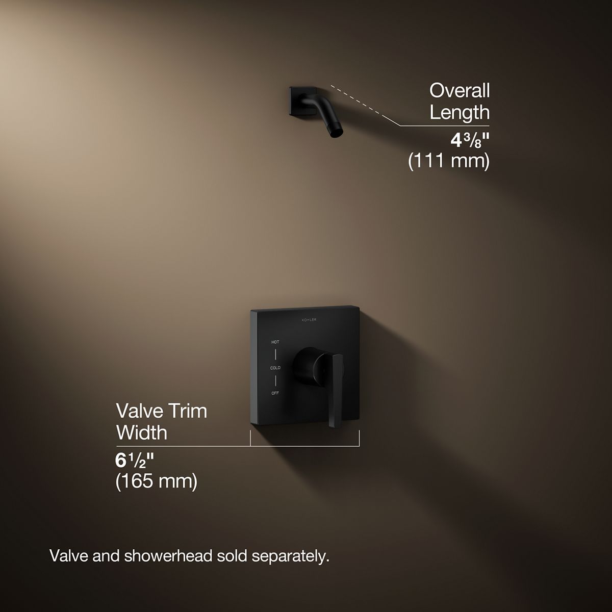 3/4 view of product with dimensions