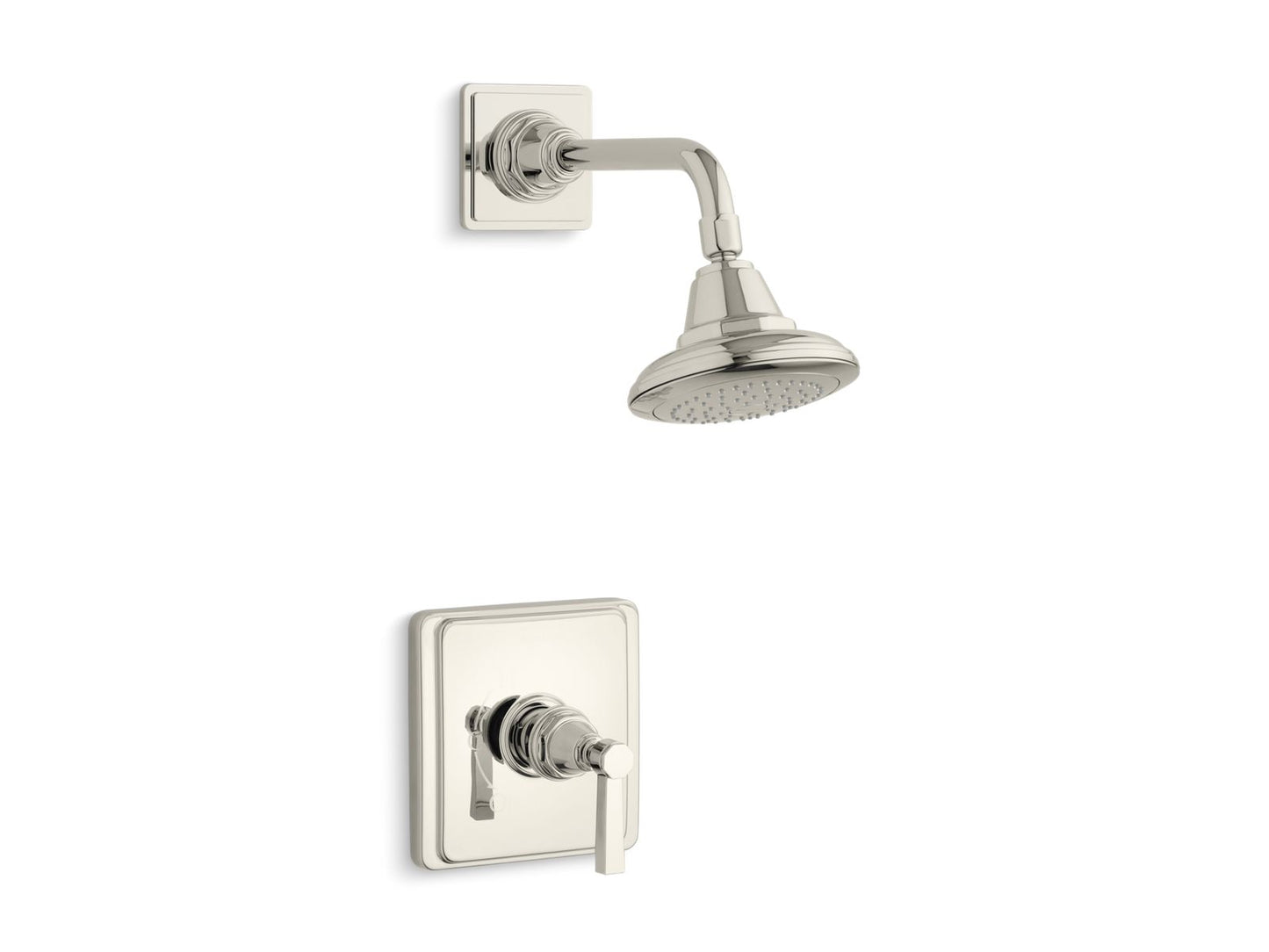 KOHLER K-TS13134-4A Pinstripe Pure Rite-Temp shower trim kit with lever handle, 2.5 gpm