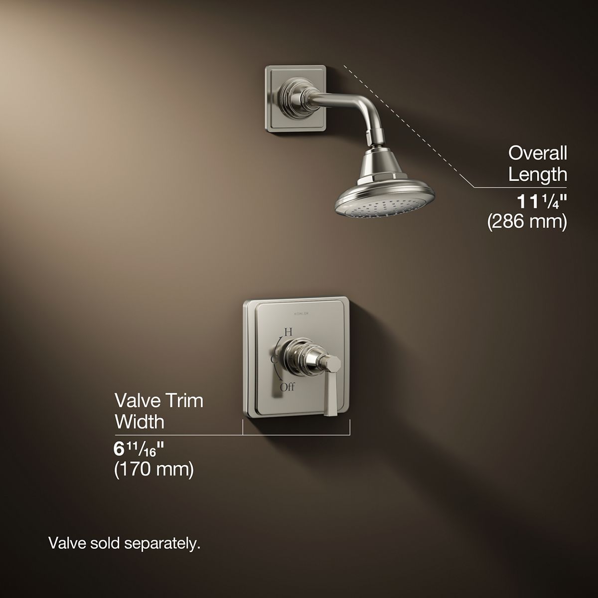3/4 view of product with dimensions