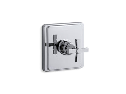 KOHLER K-TS13135-3A Pinstripe Pure Rite-Temp valve trim with cross handle, polished chrome