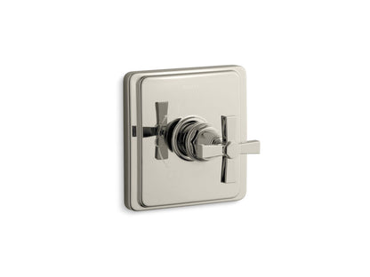 KOHLER K-TS13135-3A Pinstripe Pure Rite-Temp valve trim with cross handle, vibrant polished nickel