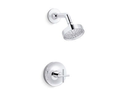 KOHLER K-TS14422-3G Purist Rite-Temp Shower Trim Kit with Cross Handle, 1.75 GPM, polished chrome