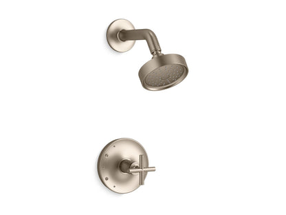 KOHLER K-TS14422-3G Purist Rite-Temp Shower Trim Kit with Cross Handle, 1.75 GPM, vibrant brushed bronze