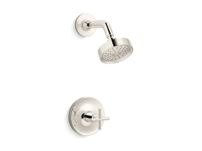 KOHLER K-TS14422-3G Purist Rite-Temp Shower Trim Kit with Cross Handle, 1.75 GPM, vibrant polished nickel