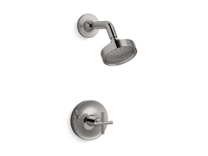KOHLER K-TS14422-3G Purist Rite-Temp Shower Trim Kit with Cross Handle, 1.75 GPM, vibrant titanium