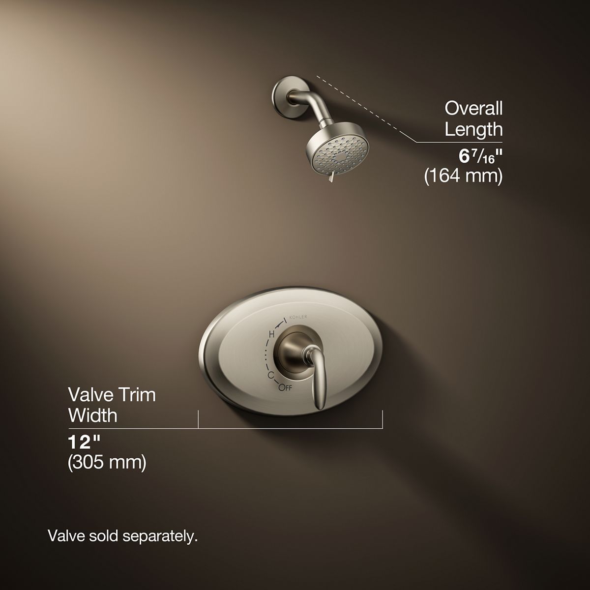 3/4 view of product with dimensions