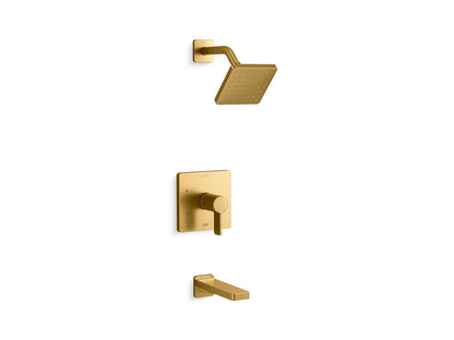 KOHLER K-TS23502-4G Parallel Rite-Temp bath and shower trim kit, 1.75 gpm, vibrant brushed moderne brass