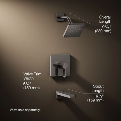 3/4 view of product with dimensions
