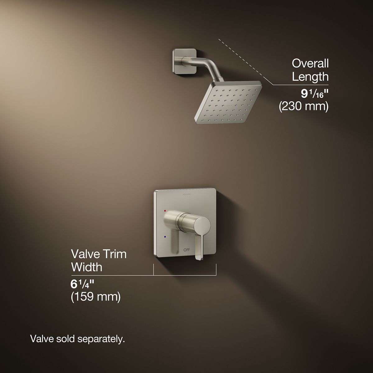 3/4 view of product with dimensions