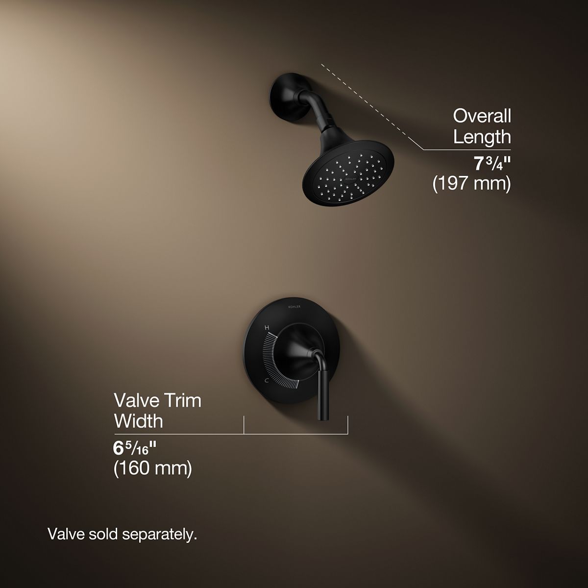 3/4 view of product with dimensions