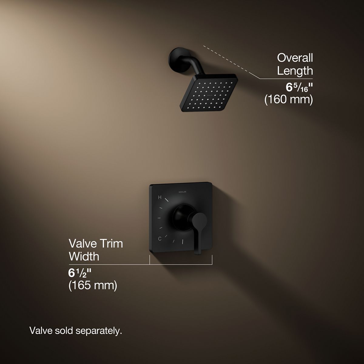 3/4 view of product with dimensions
