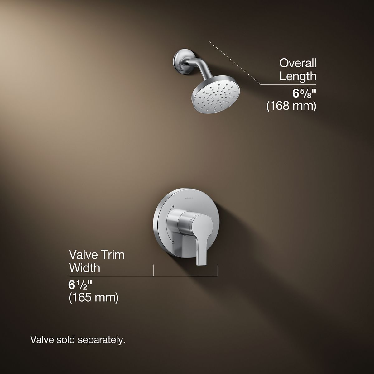3/4 view of product with dimensions