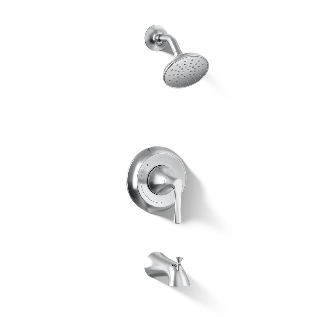 KOHLER K-TS35937-4Y Buckley Rite-Temp® Bath and Shower Trim Kit, 2.5 GPM, Polished Chrome - 3/4 view of product