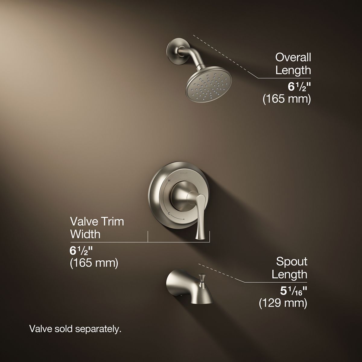 3/4 view of product with dimensions
