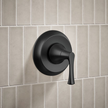 KOHLER K-TS35938-4Y Buckley Rite-Temp® Shower Trim Kit, 2.5 GPM, Matte Black - Shows close up detail of product in room
