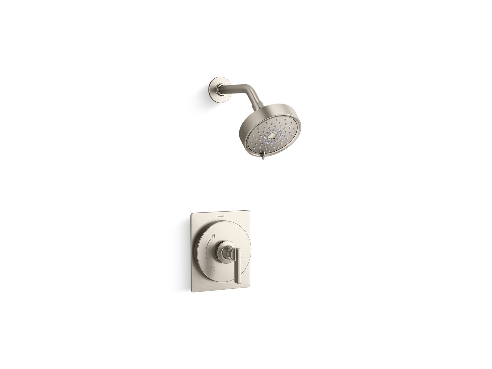 KOHLER K-TS38264-4G Castia Rite-Temp® Shower Trim Kit, 1.75 GPM, Vibrant Brushed Nickel - 3/4 view of product