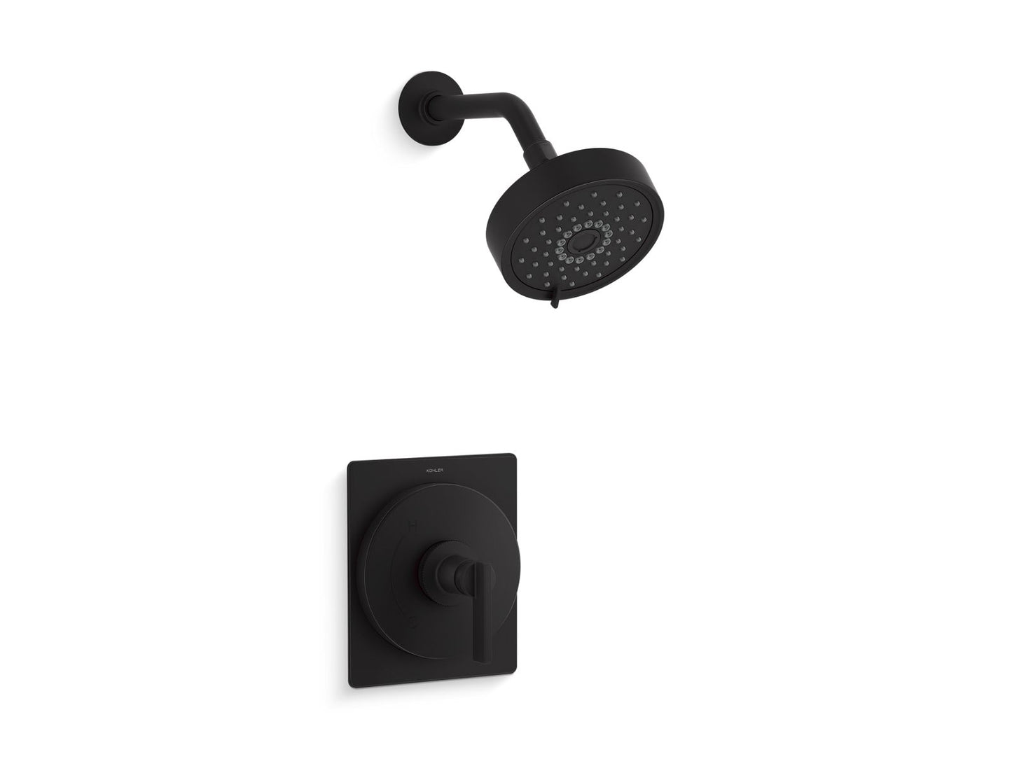KOHLER K-TS38264-4Y Castia Rite-Temp® Shower Trim Kit, 2.5 GPM, Matte Black - 3/4 view of product