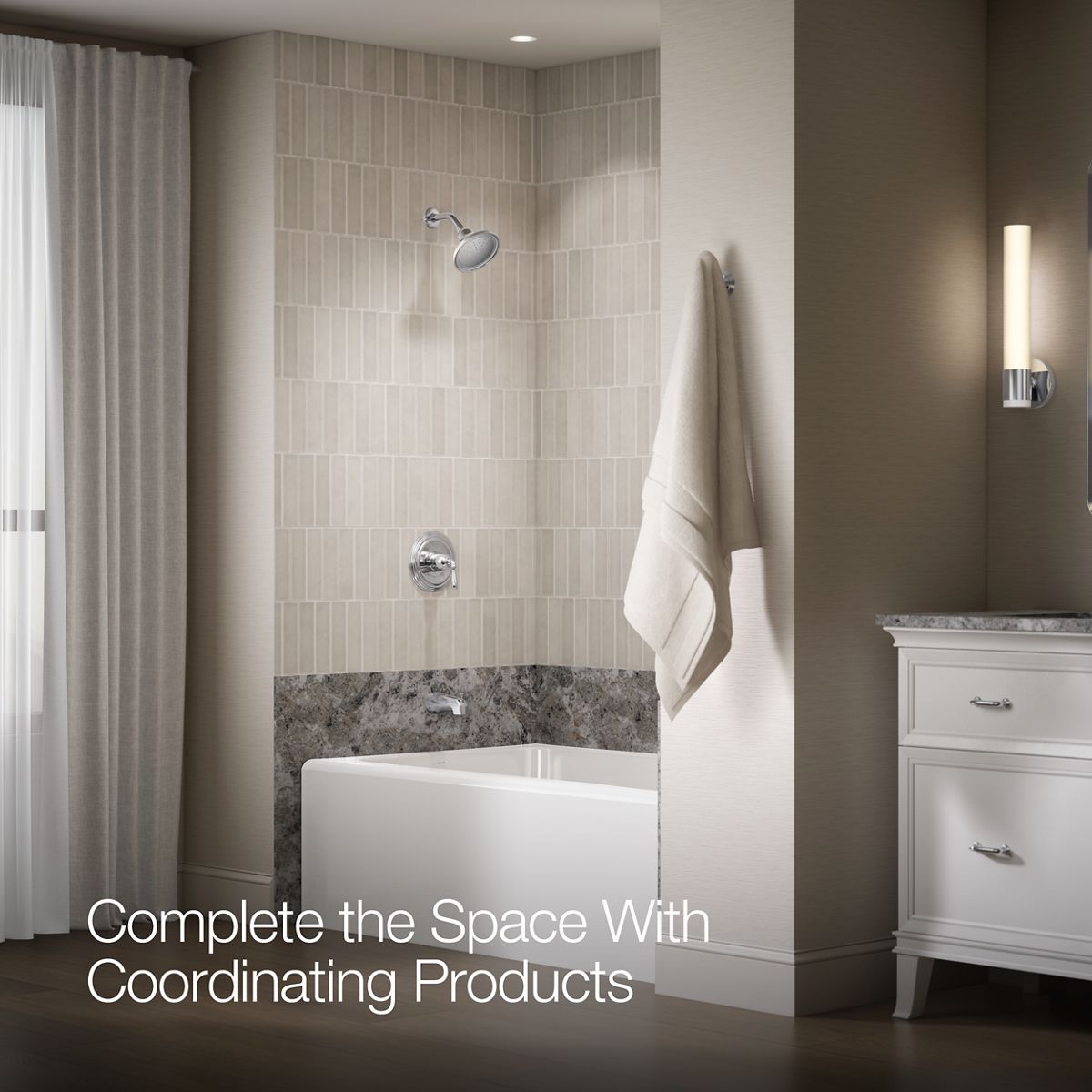 KOHLER K-TS395-4SG Devonshire Rite-Temp bath and shower trim kit, 1.75 gpm, slip-fit spout