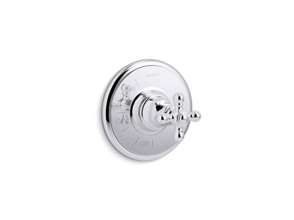 KOHLER K-TS72767-3 Artifacts Rite-Temp valve trim with cross handle, polished chrome