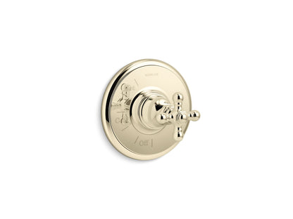KOHLER K-TS72767-3 Artifacts Rite-Temp valve trim with cross handle, vibrant french gold