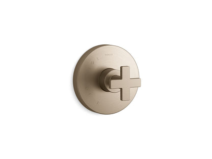 KOHLER K-TS73115-3 Composed Rite-Temp Valve Trim with Cross Handle, vibrant brushed bronze