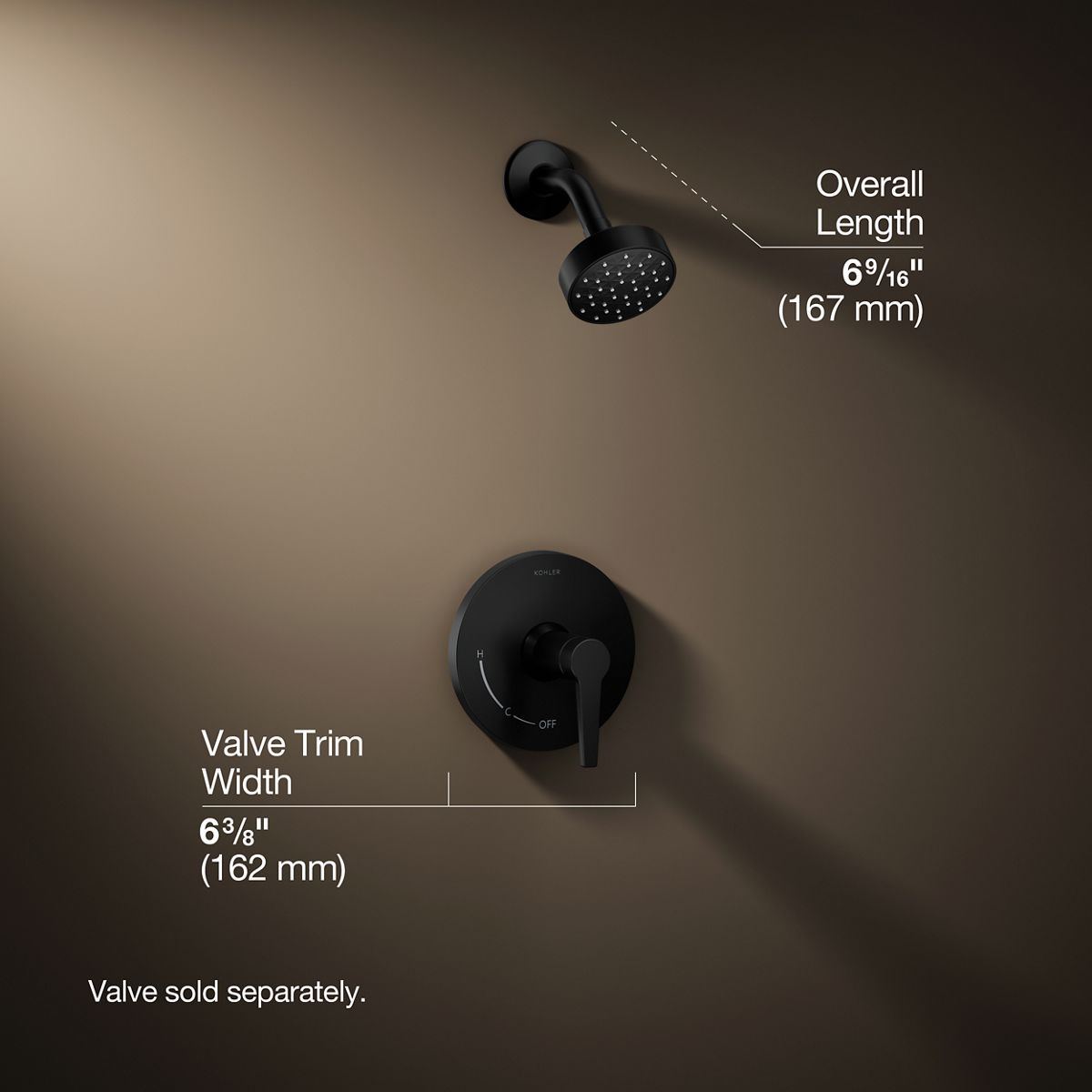 3/4 view of product with dimensions