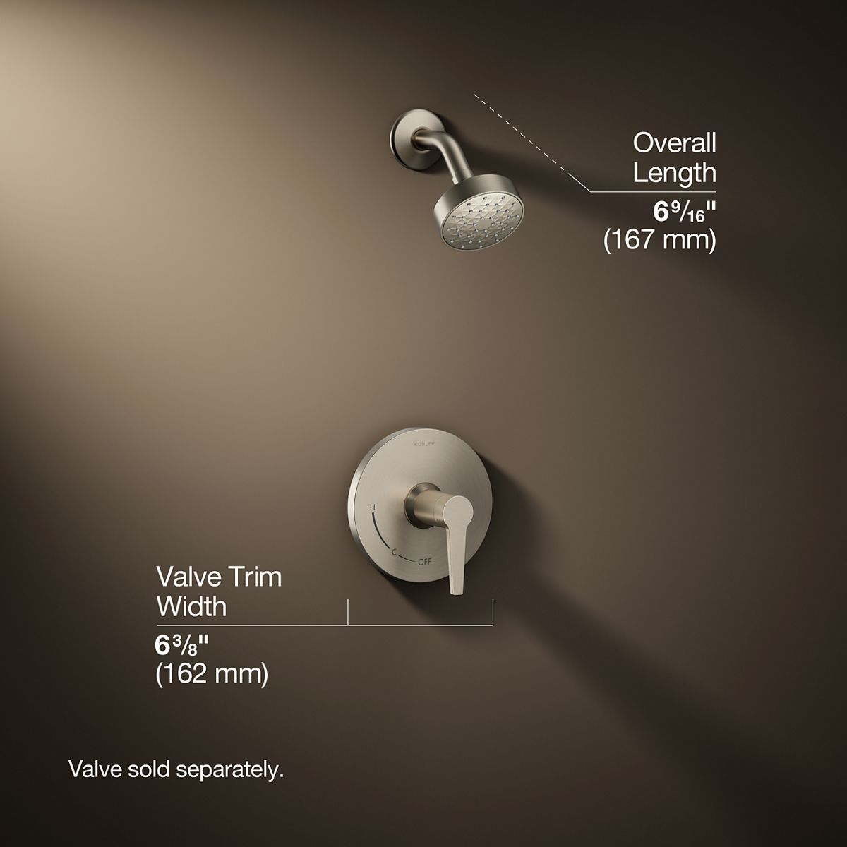 3/4 view of product with dimensions