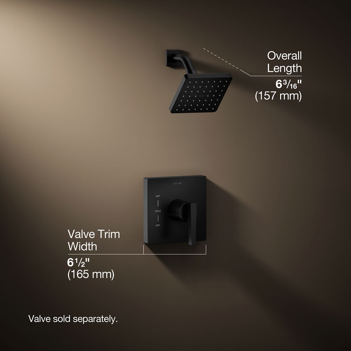3/4 view of product with dimensions