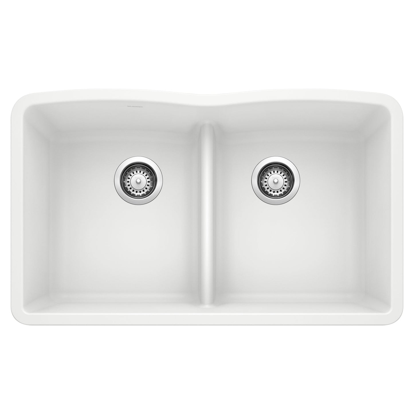 BLANCO 442074 Diamond Equal Double Bowl Kitchen Sink with Low Divide - White