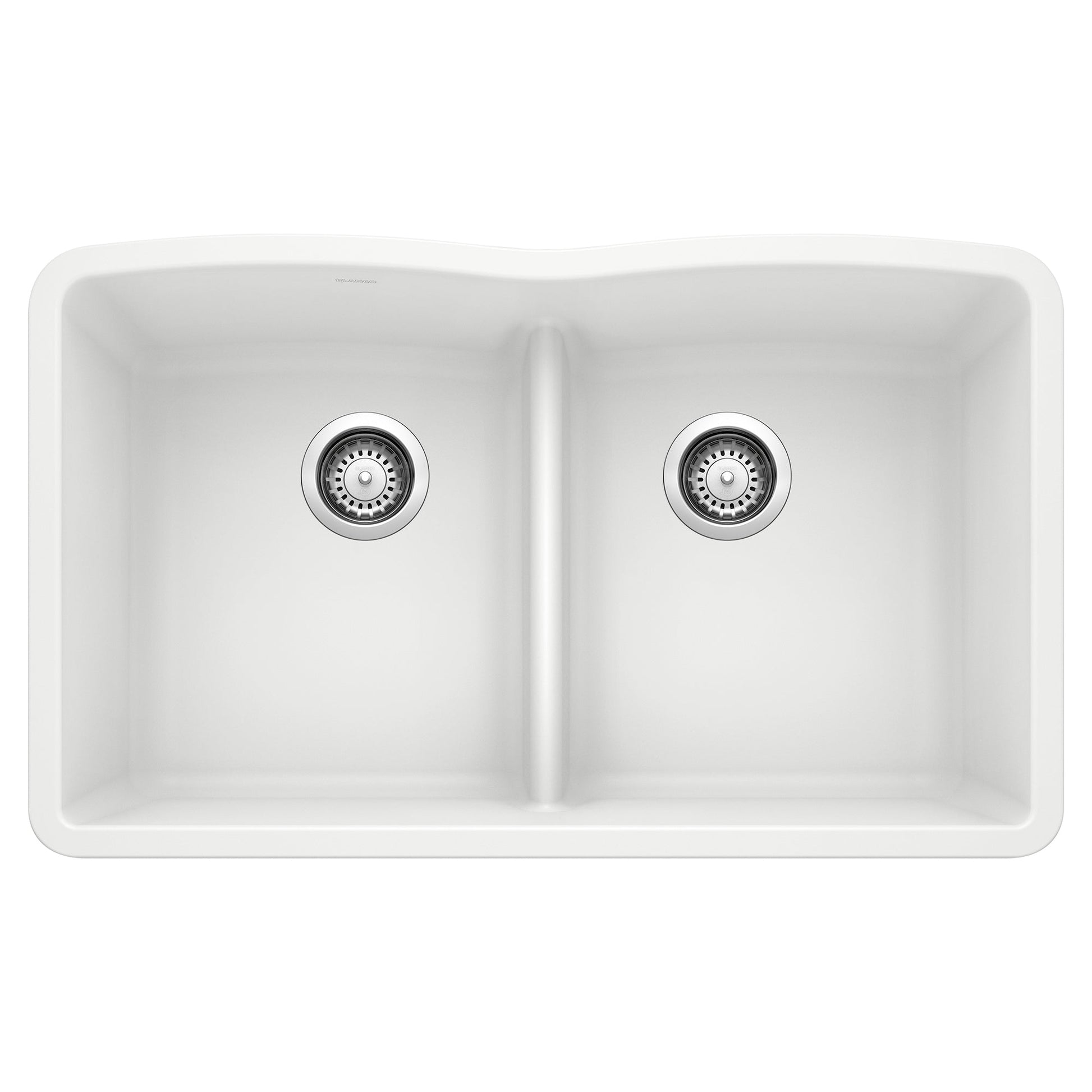 BLANCO 442074 Diamond Equal Double Bowl Kitchen Sink with Low Divide - White