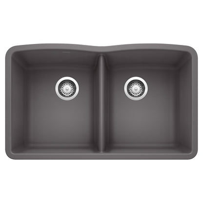 BLANCO 441470 Diamond Equal Double Bowl Kitchen Sink - Cinder