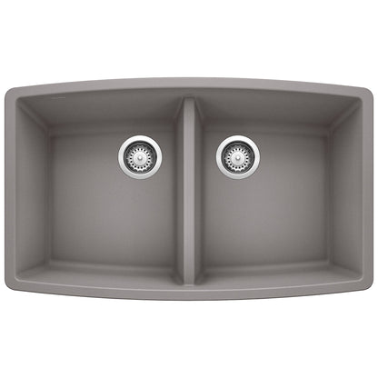 BLANCO 440072 Performa Equal Double Bowl Kitchen Sink - Metallic Gray