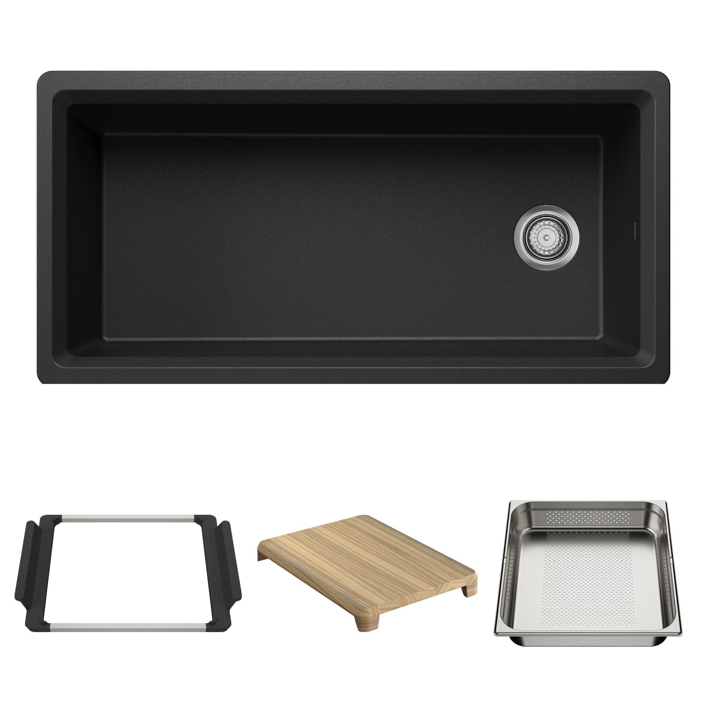 BLANCO Inteos SILGRANIT 39" Single Bowl Reversible Undermount Workstation Kitchen Sink - Anthracite