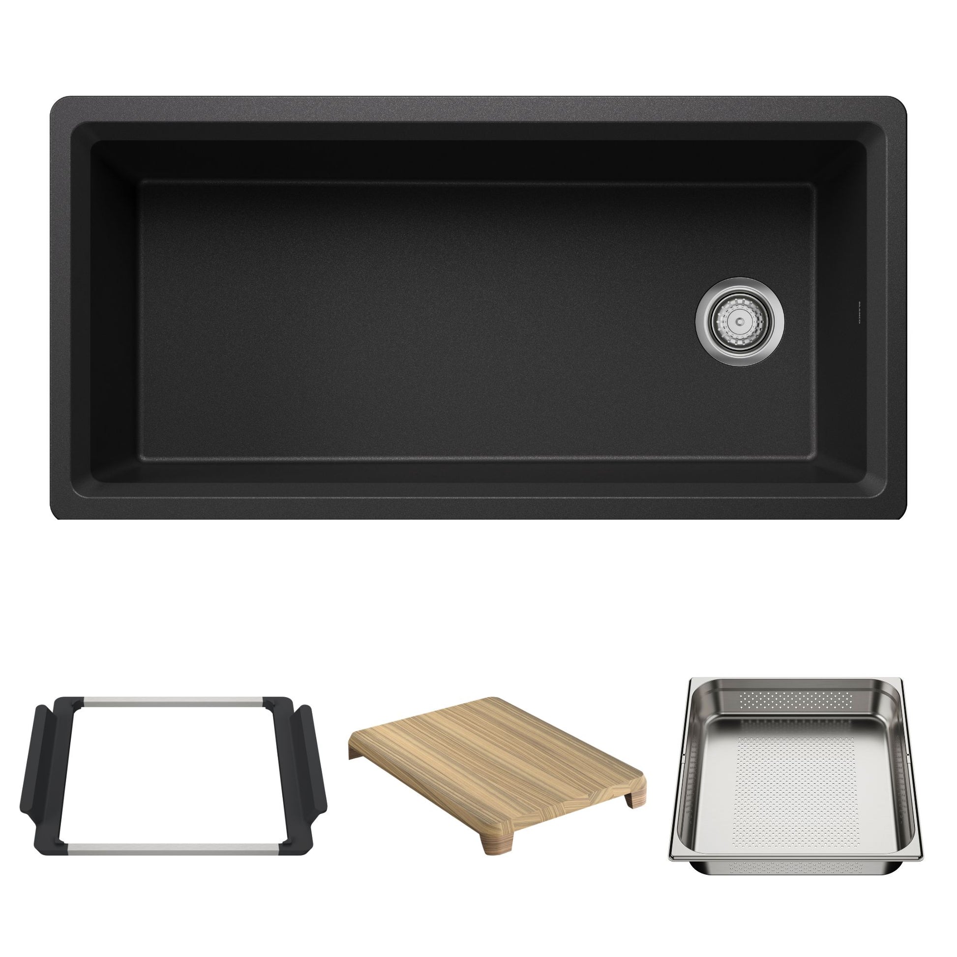 BLANCO Inteos SILGRANIT 39" Single Bowl Reversible Undermount Workstation Kitchen Sink - Anthracite