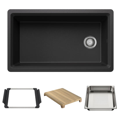 BLANCO Inteos SILGRANIT 33" Single Bowl Reversible Undermount Workstation Kitchen Sink - Anthracite