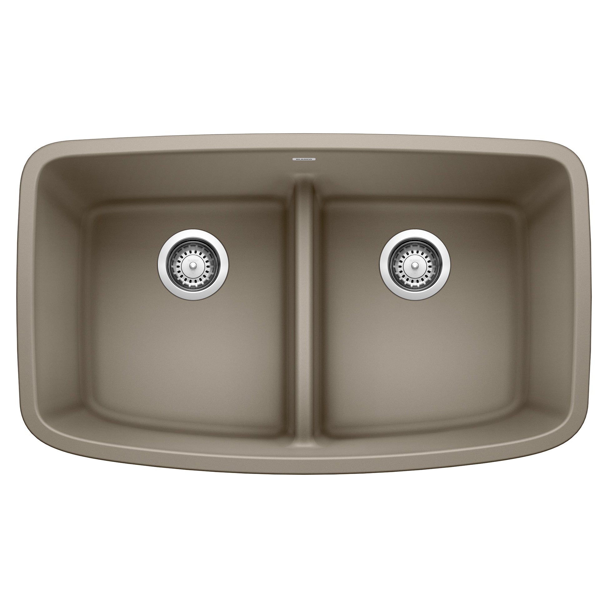BLANCO 442197 Valea Equal Double Bowl Kitchen Sink with Low Divide - Truffle