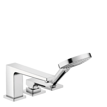 hansgrohe Metropol 3-Hole Roman Tub Set Trim with Lever Handle and 1.75 GPM Handshower