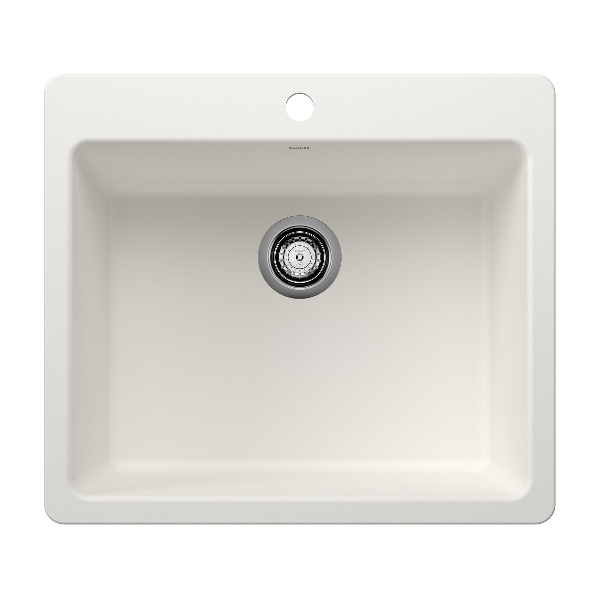 BLANCO Liven SILGRANIT 25" Single Bowl Dual Mount Kitchen Sink - White