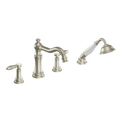 Moen Weymouth TS21104 Two-Handle Roman Tub Faucet Includes Hand Shower