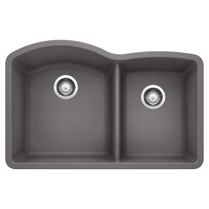 BLANCO 441469 Diamond 1-3/4 Double Bowl Kitchen Sink - Cinder