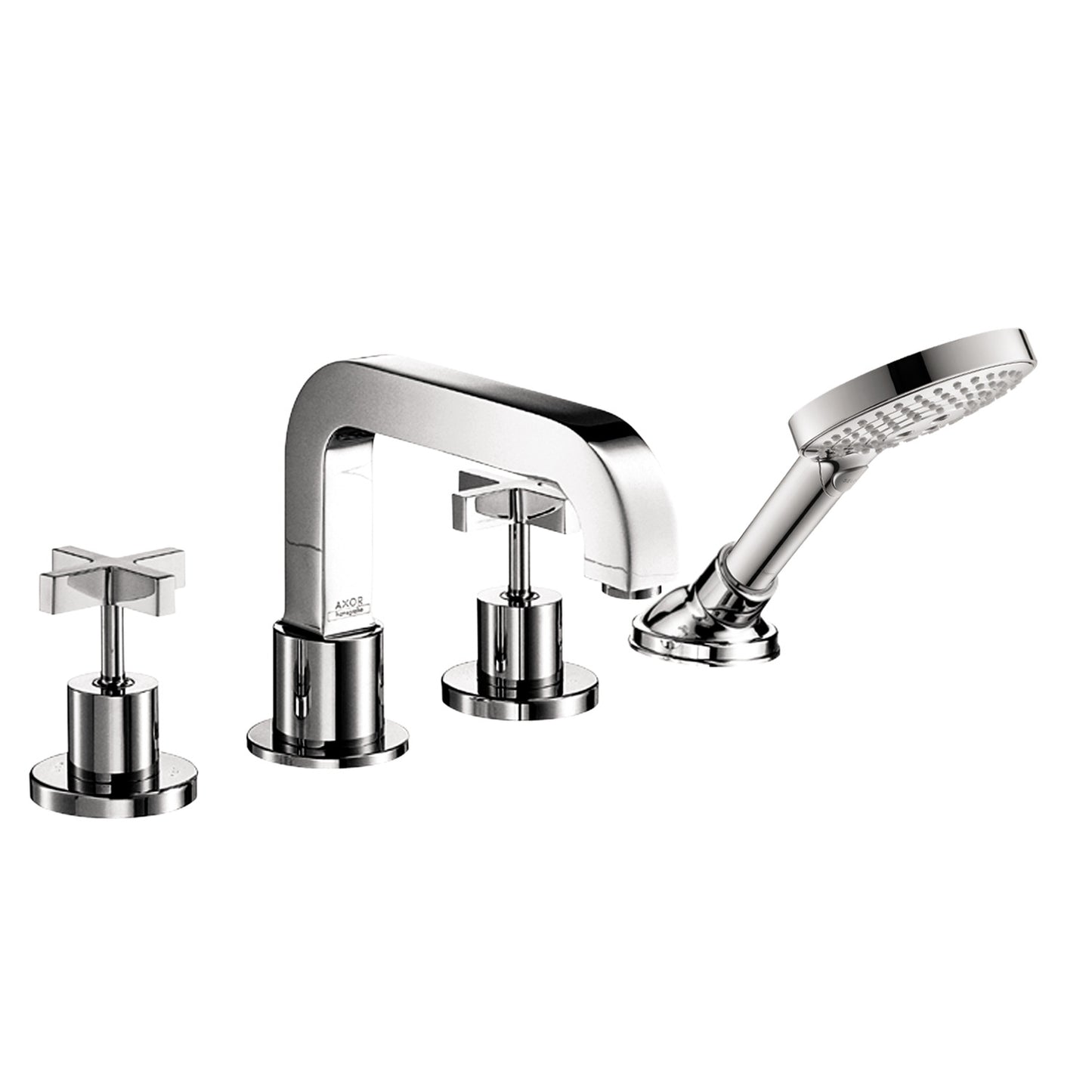 AXOR Citterio 4-Hole Roman Tub Set Trim with Cross Handles and 1.75 GPM Handshower