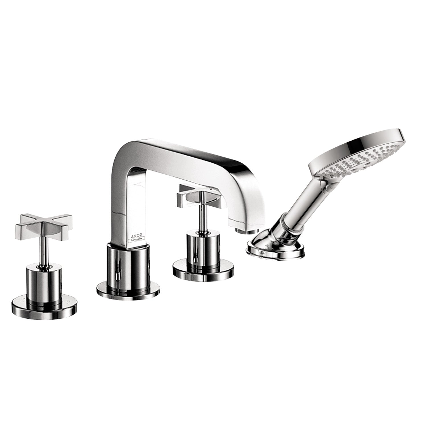 AXOR Citterio 4-Hole Roman Tub Set Trim with Cross Handles and 1.75 GPM Handshower