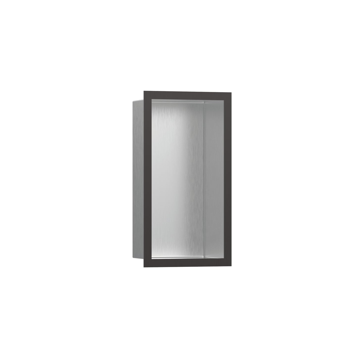 hansgrohe XtraStoris Individual Wall Niche Brushed Stainless Steel with Design Frame 12"x 6"x 4"
