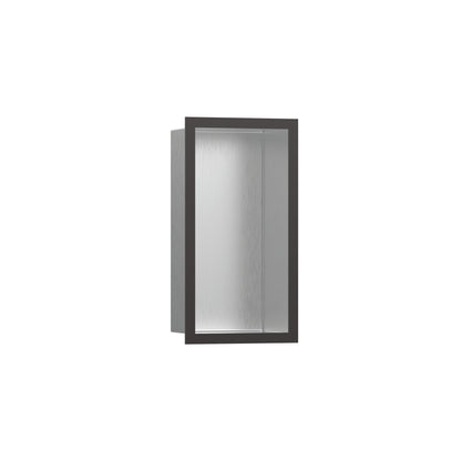 hansgrohe XtraStoris Individual Wall Niche Brushed Stainless Steel with Design Frame 12"x 6"x 4"