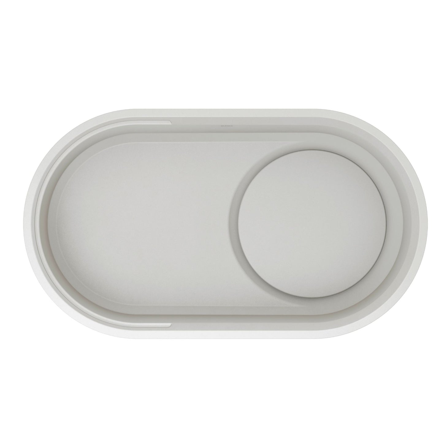 BLANCO Oovalon VELGRANIT 30" Single Bowl Undermount/Flush-Mount Kitchen Sink with Capflow - Cloud White