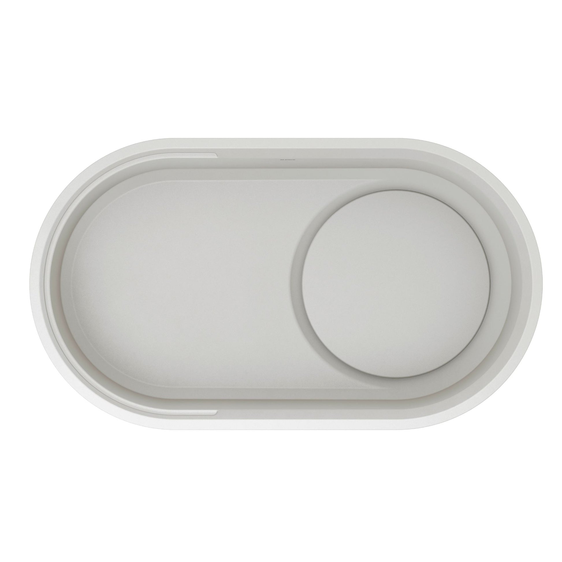 BLANCO Oovalon VELGRANIT 30" Single Bowl Undermount/Flush-Mount Kitchen Sink with Capflow - Cloud White